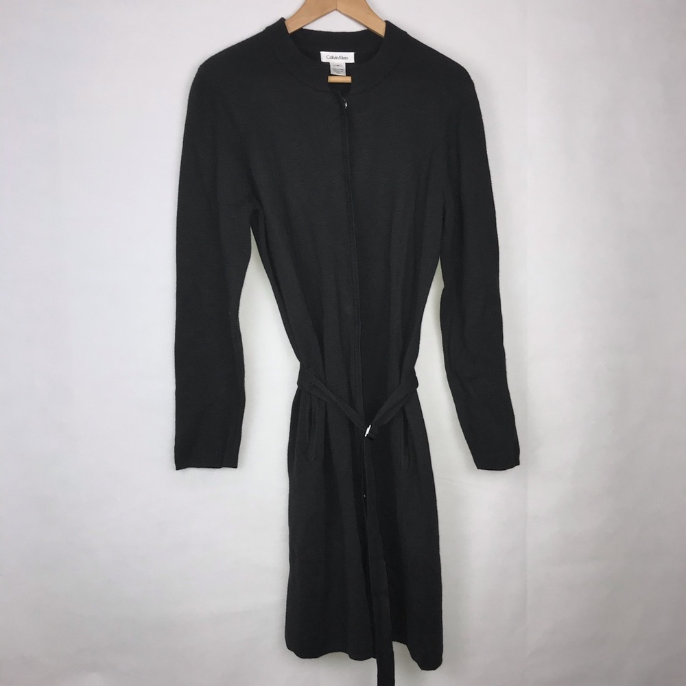 Calvin Klein Black Long sleeve Full Button Knit Dress Size M